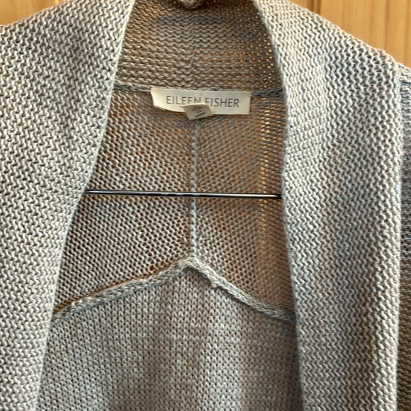 Eileen Fisher Hemp Cardigan Sweater Open-Front Knitted Long Sleeve - Picture 2 of 7